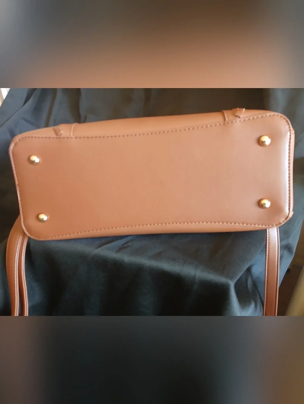 Stylish Briown Faux Leather Top Handle Satchel Bag.        FF#429